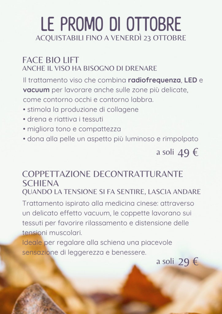 Le promo di ottobre